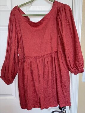 Free People Crinkled Babydoll Jumpsuit - Rose